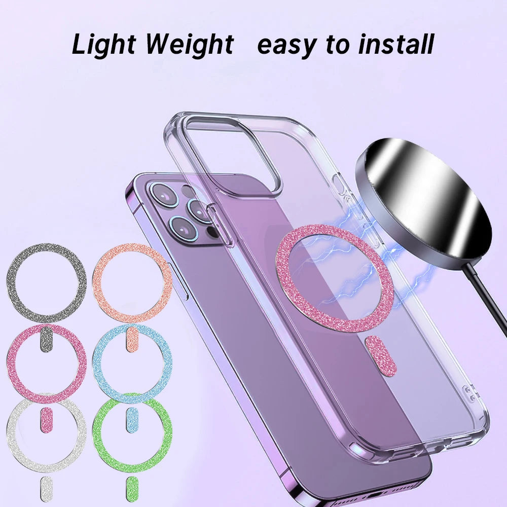Glitter Magnetic Metal Ring Plate for MagSafe iPhone & Android