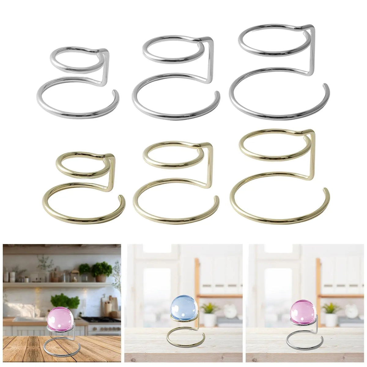 Metal Sphere Display Stand – Crystal Ball & Gemstone Holder