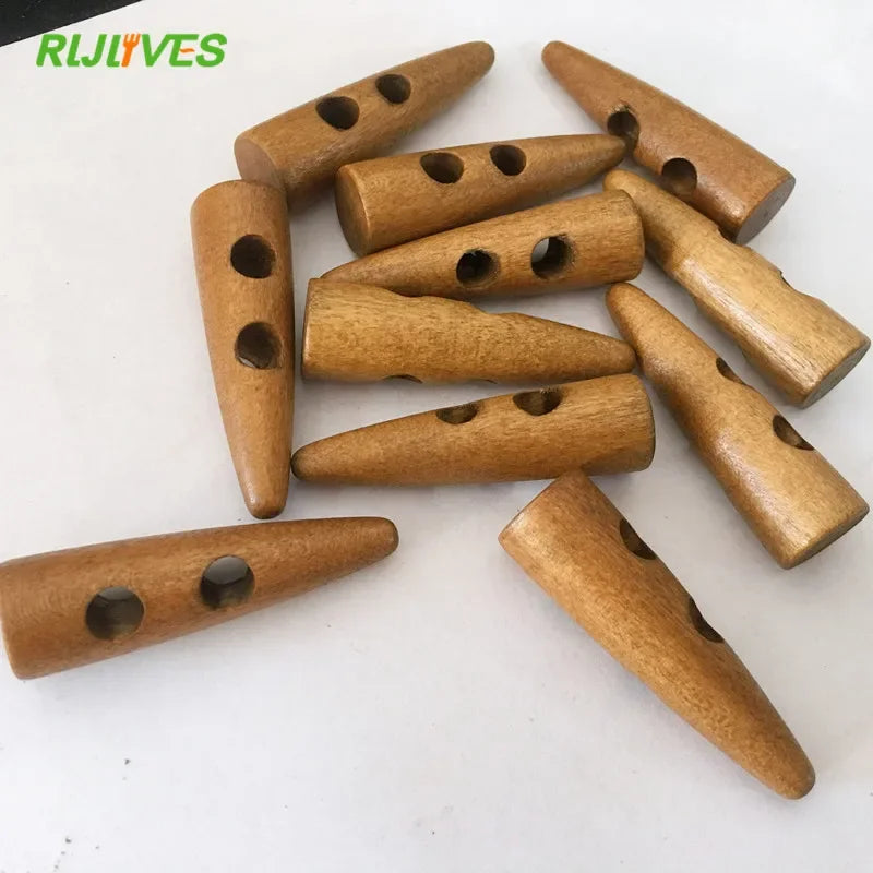 Oval Natural Wood Buttons for Sewing & Scrapbooking – 25 Pack