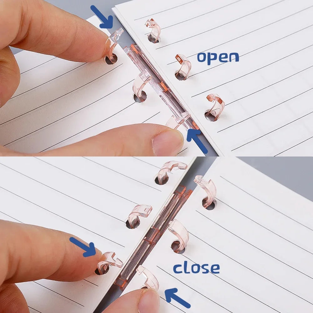 Removable Loose-Leaf Binder Rings – 3-Hole Spring Clip Rings