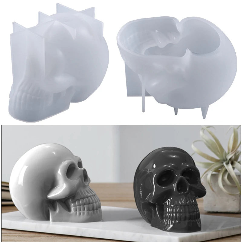 Large 3D Skull Silicone Mold – Candle Soap Epoxy Casting