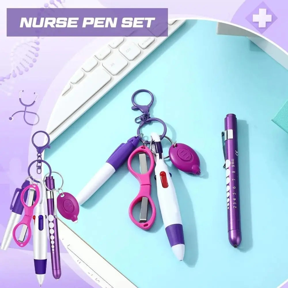 6-in-1 Multifunction Retractable Ballpoint Pen Set & Flashlight