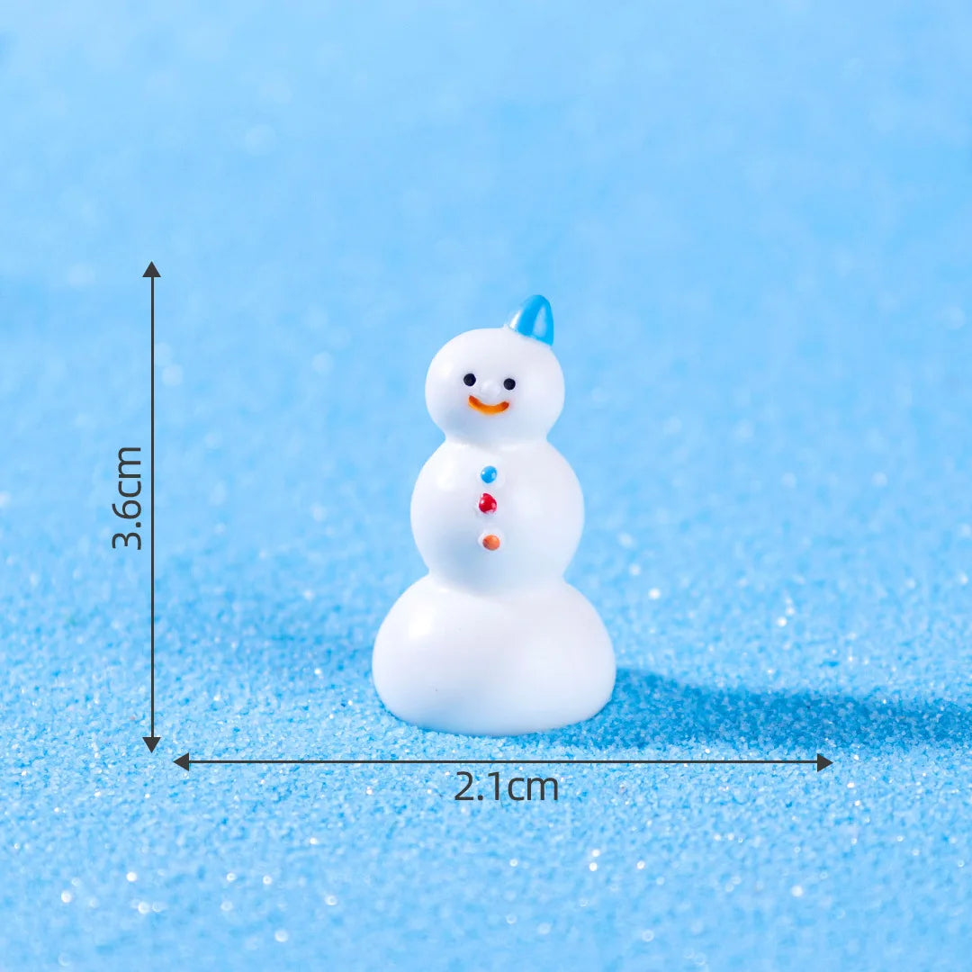 Resin Christmas Snowman Figurine | Mini Holiday Desk Ornament