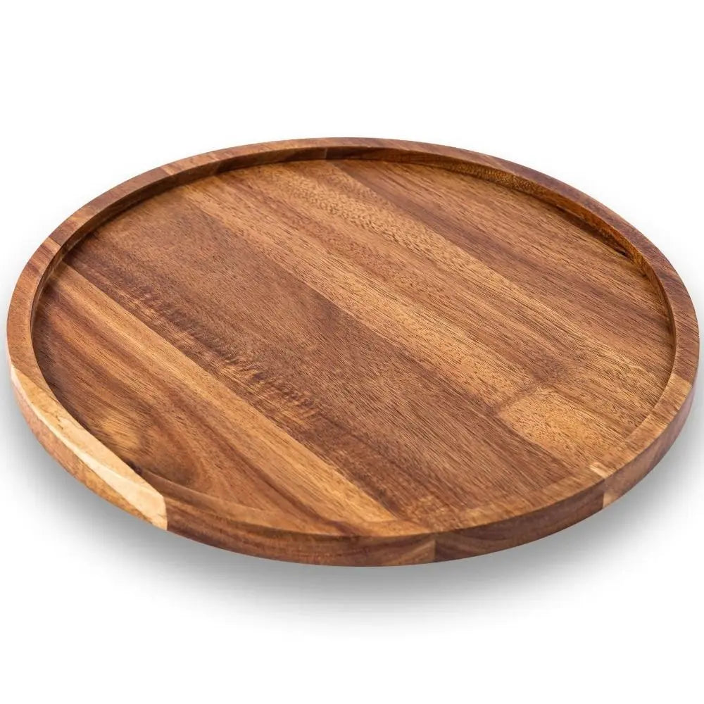 Round Wooden Serving Tray – Décor, Dessert & Candle Display