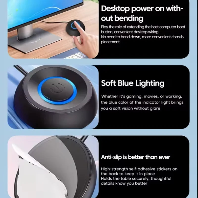Desktop PC Power Button Extension Cable with LED Indicator