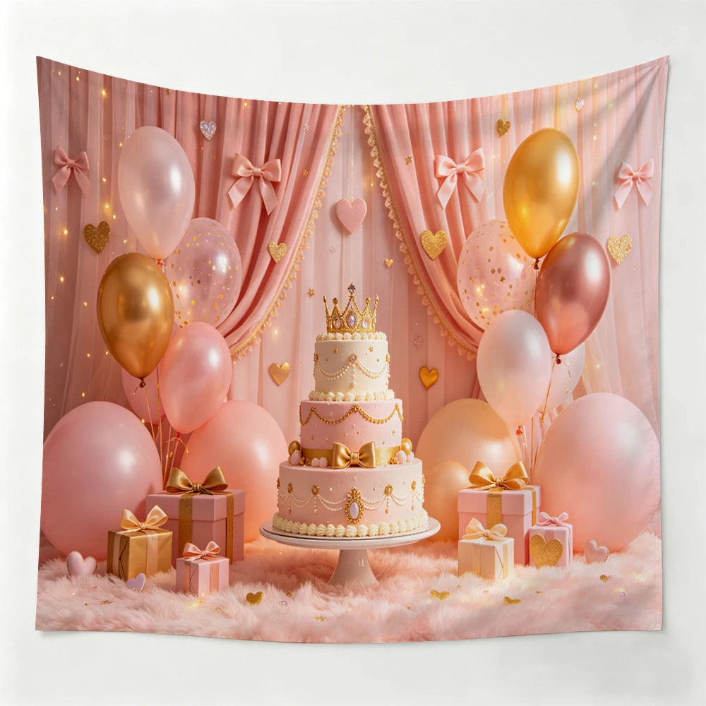 Golden Tulip Pearl Birthday Party Backdrop Hanging Cloth