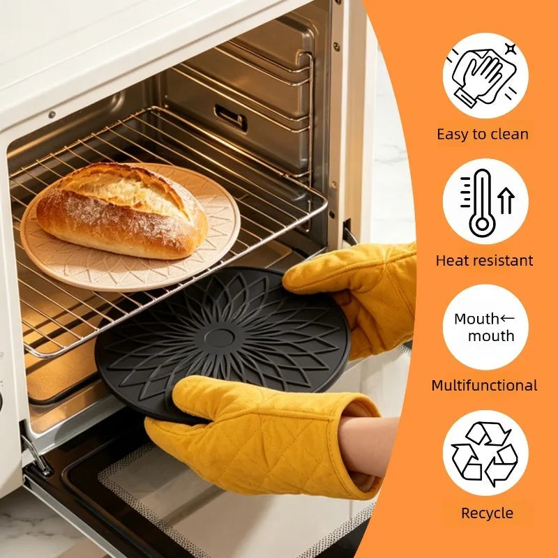 Round Mandala Silicone Trivet Mat – Non-Slip Heat Resistant