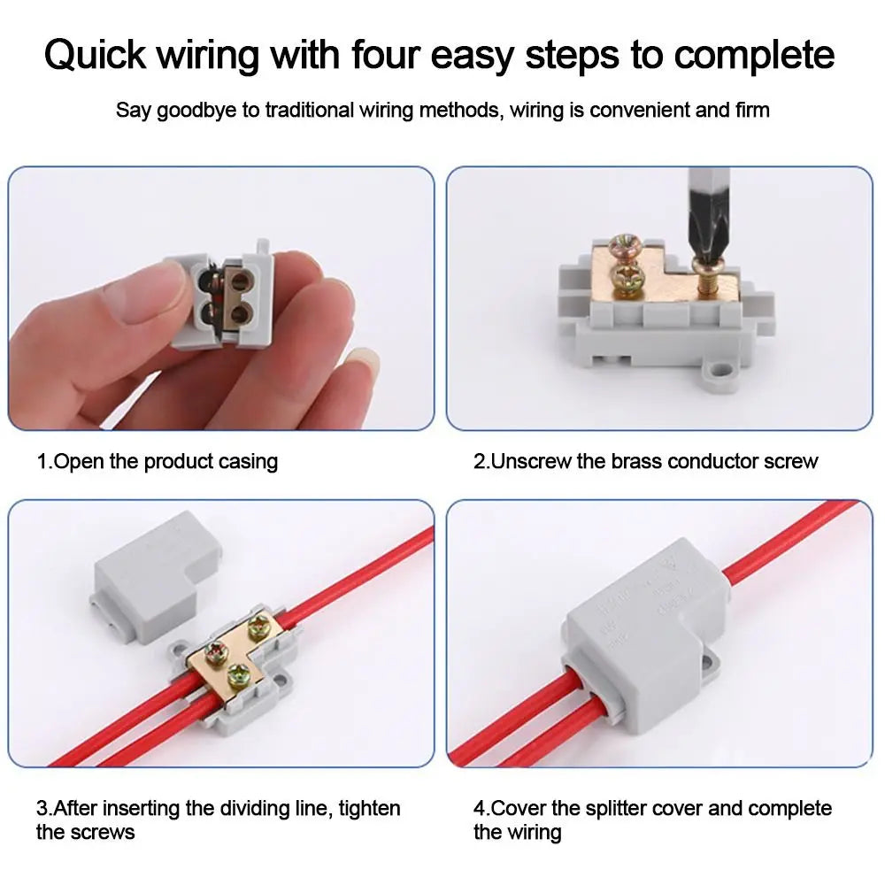 Brass Quick Terminal Block Wire Connector 60A 400V Splice