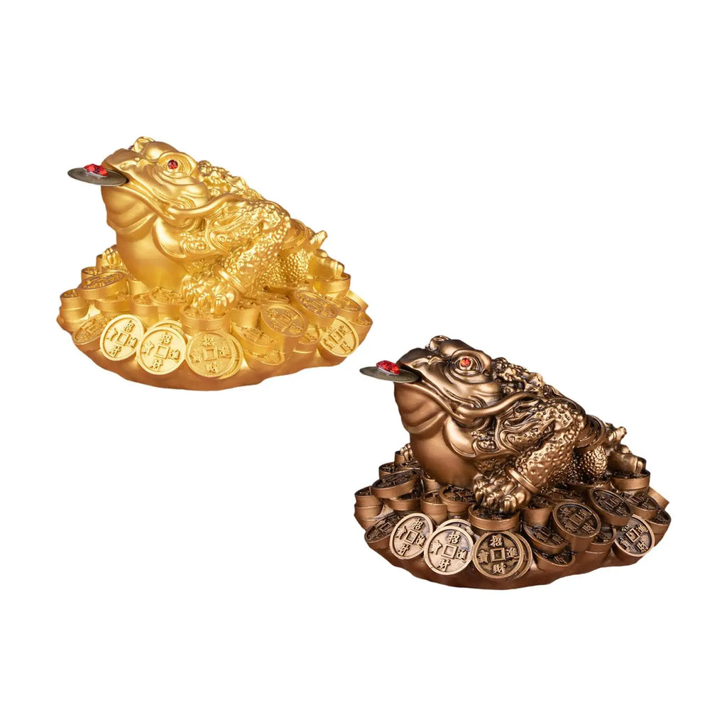 Three-Legged Frog Feng Shui Statue | Resin Lucky Wealth Figurine