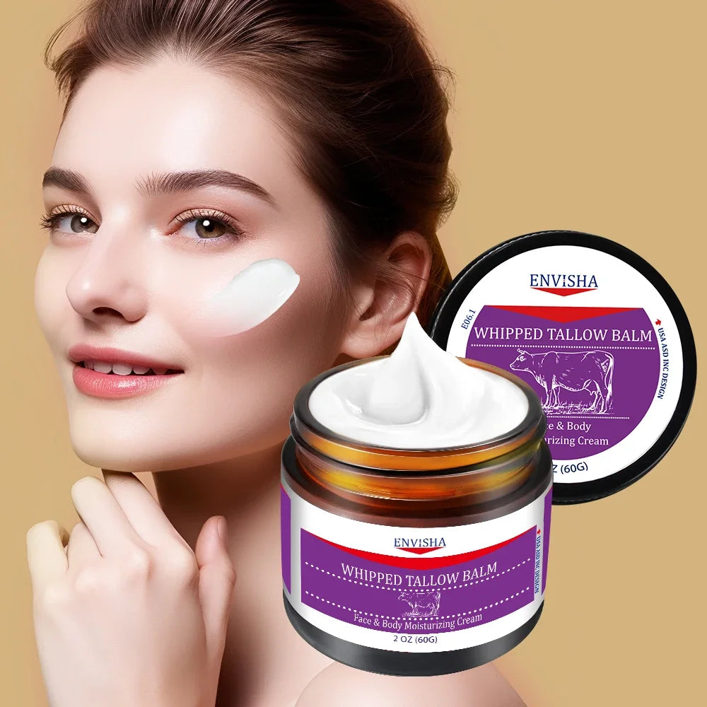 ENVISHA Whipped Tallow Balm Face Cream – Collagen & Hyaluronic