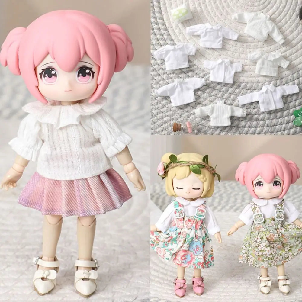 OB11 & 1/12 BJD Doll Shirts – 8 Casual Cotton Styles