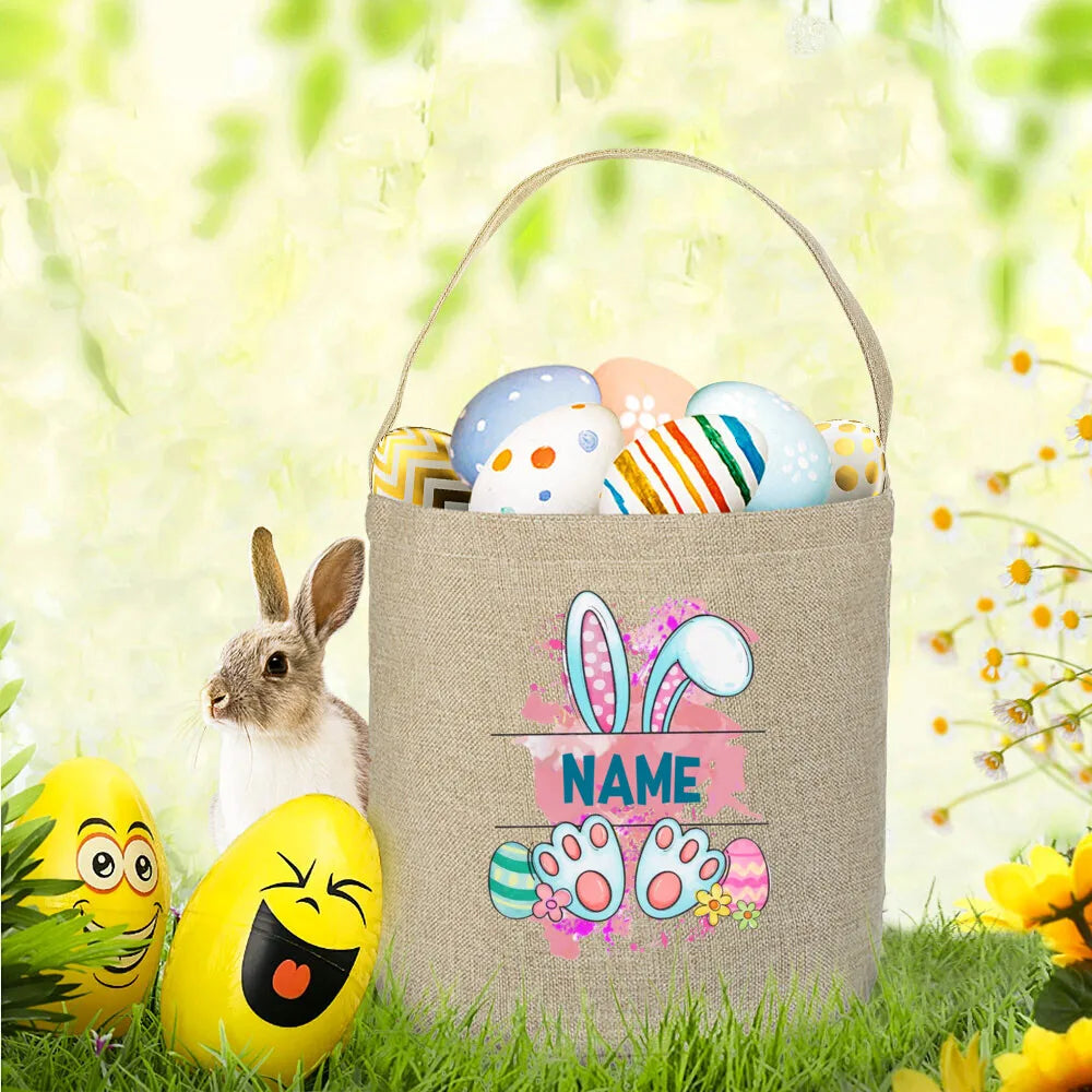 Personalized Easter Bunny Basket Bag – Kids Monogram Tote