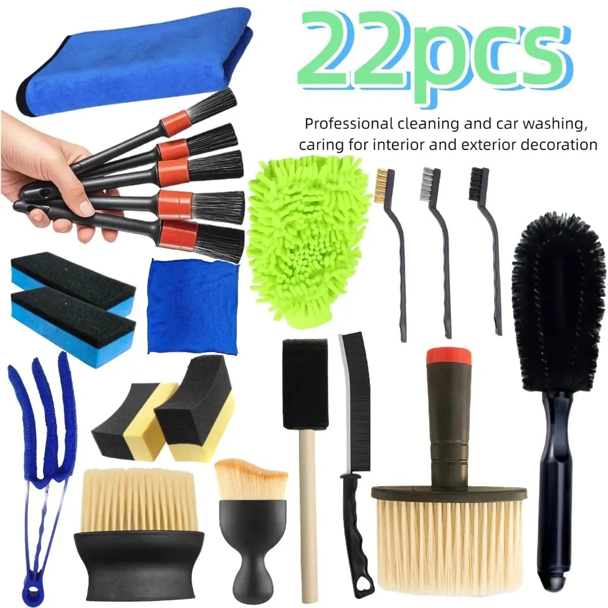 Car Wash Cleaning Tool Set – Sponges, Mitts & Brushes