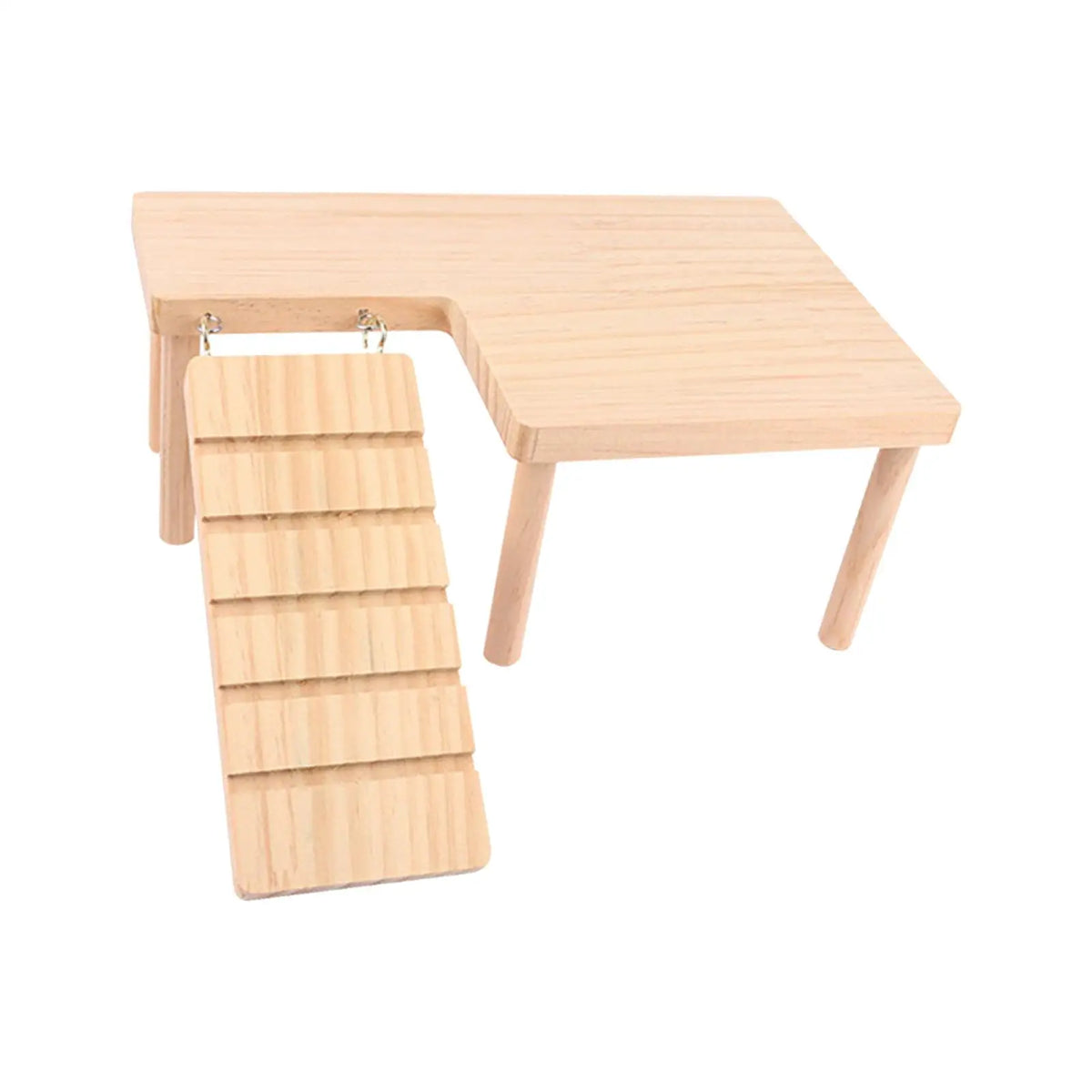 Wooden Hamster Climbing Platform with Ladder | Small Pet Toy