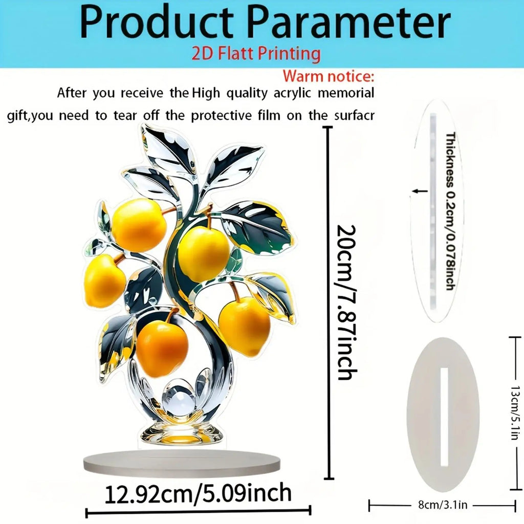 Kesoto 2D Acrylic Lemon Tree Desk Ornament | Shelf Decor