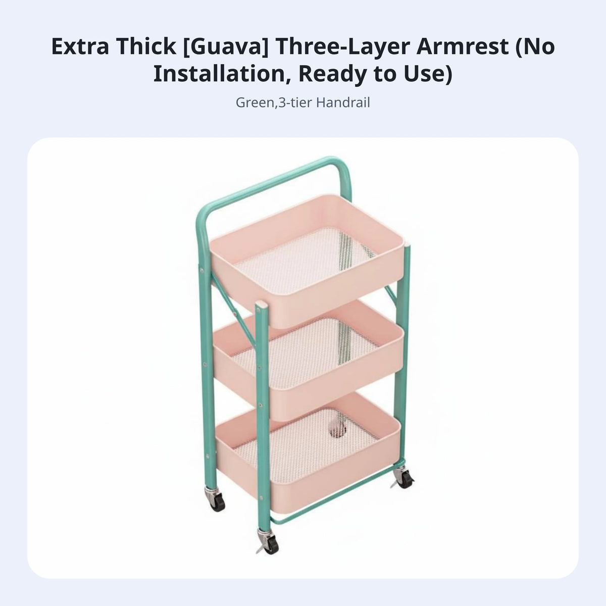 NIFTY Foldable 3-Tier Rolling Cart | Mobile Storage Organizer