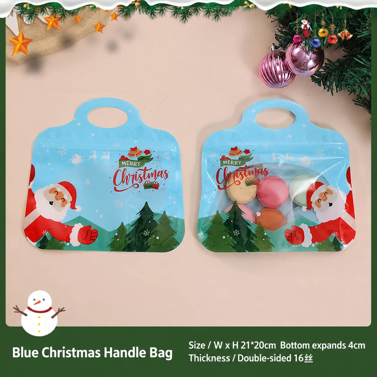 50Pcs Christmas Self-Sealing Gift Bags – Santa Treat Pouches