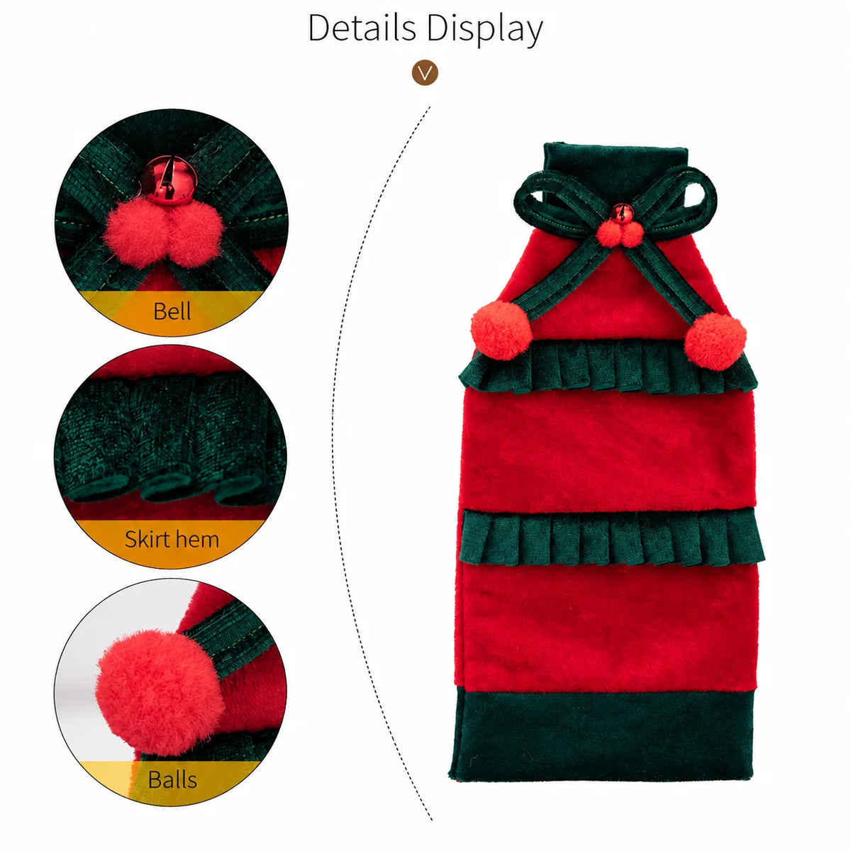 Christmas Wine Bottle Cover – Velvet Festive Holiday Décor