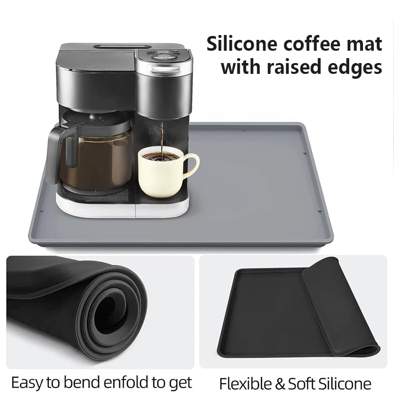 Silicone Coffee Station Mat – Non-Slip Heat Resistant Tray