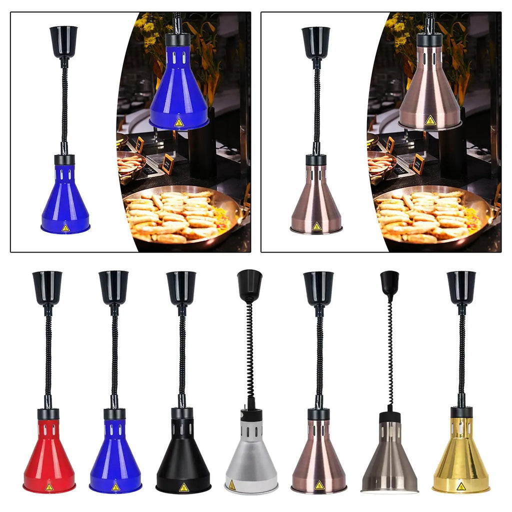 Adjustable Hanging Buffet Food Warming Lamp E27 Iron Shade