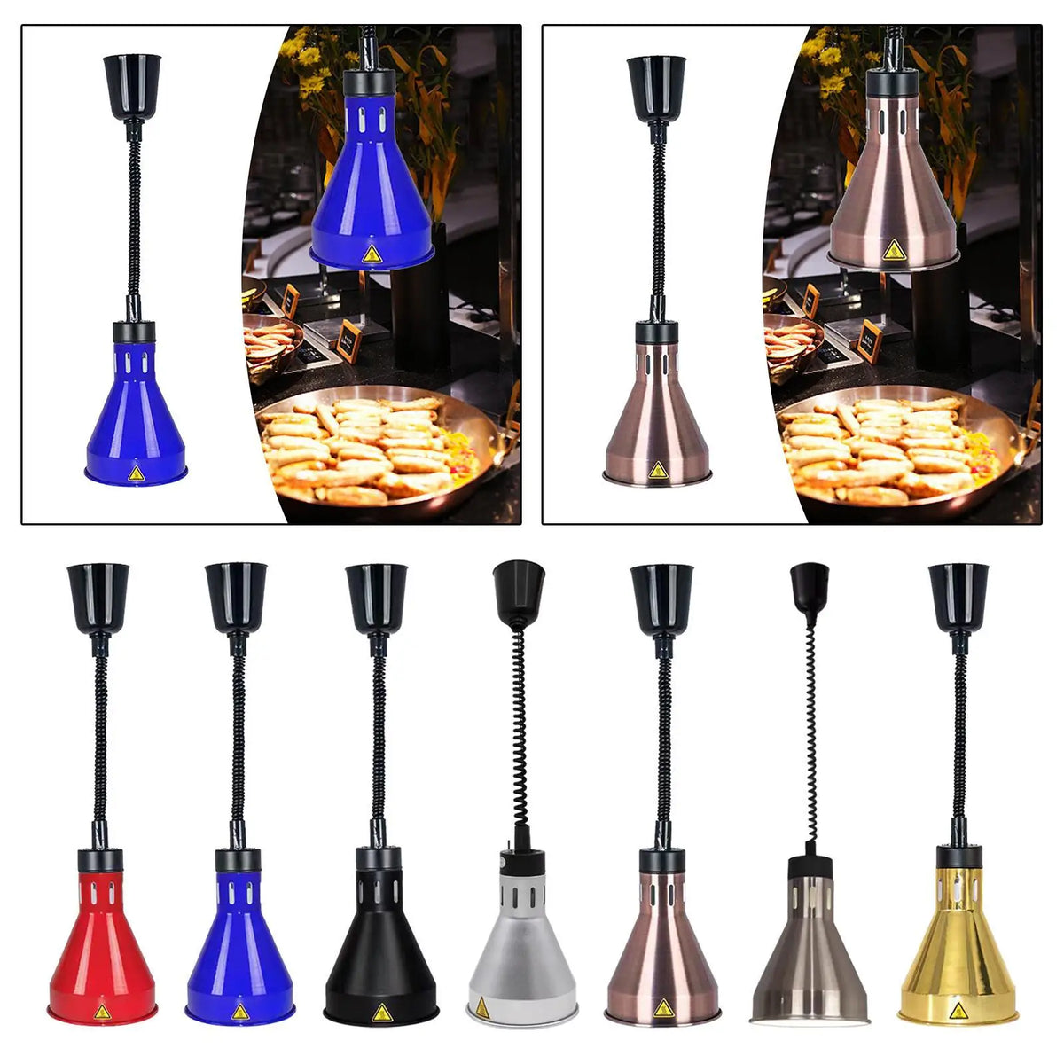 Adjustable Hanging Buffet Food Warming Lamp E27 Iron Shade