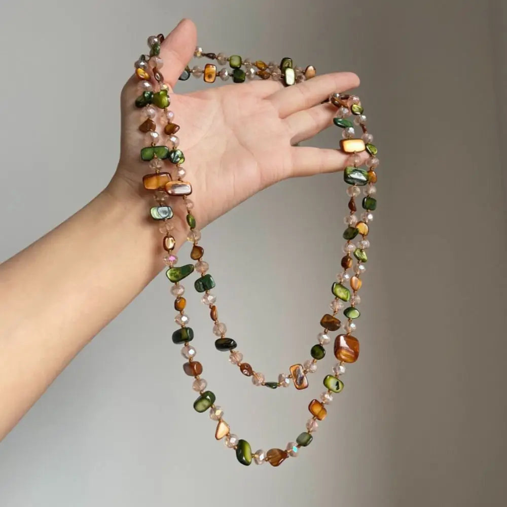 Bohemian Shell Beaded Double Layer Vintage Long Necklace