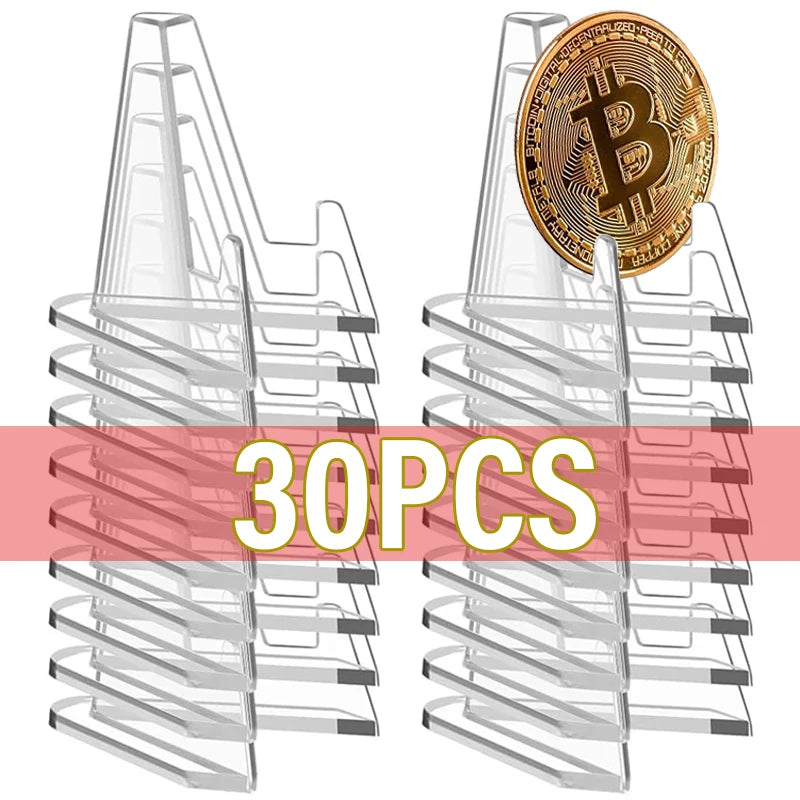 Acrylic Triangle Display Stand – Coin, Card & Phone Holder