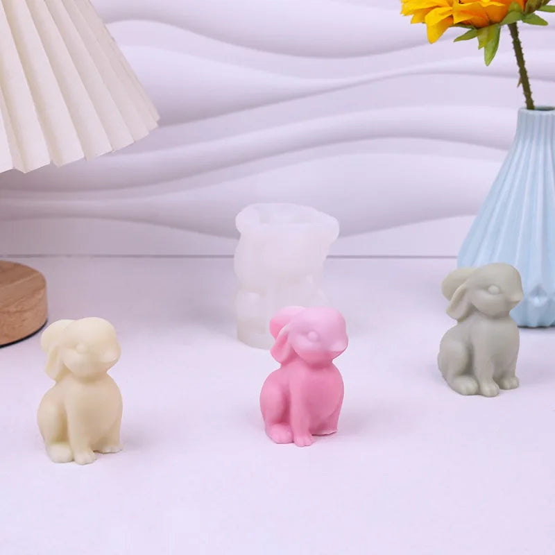 3D Smile Rabbit Silicone Mold – Candle Soap Resin DIY Craft