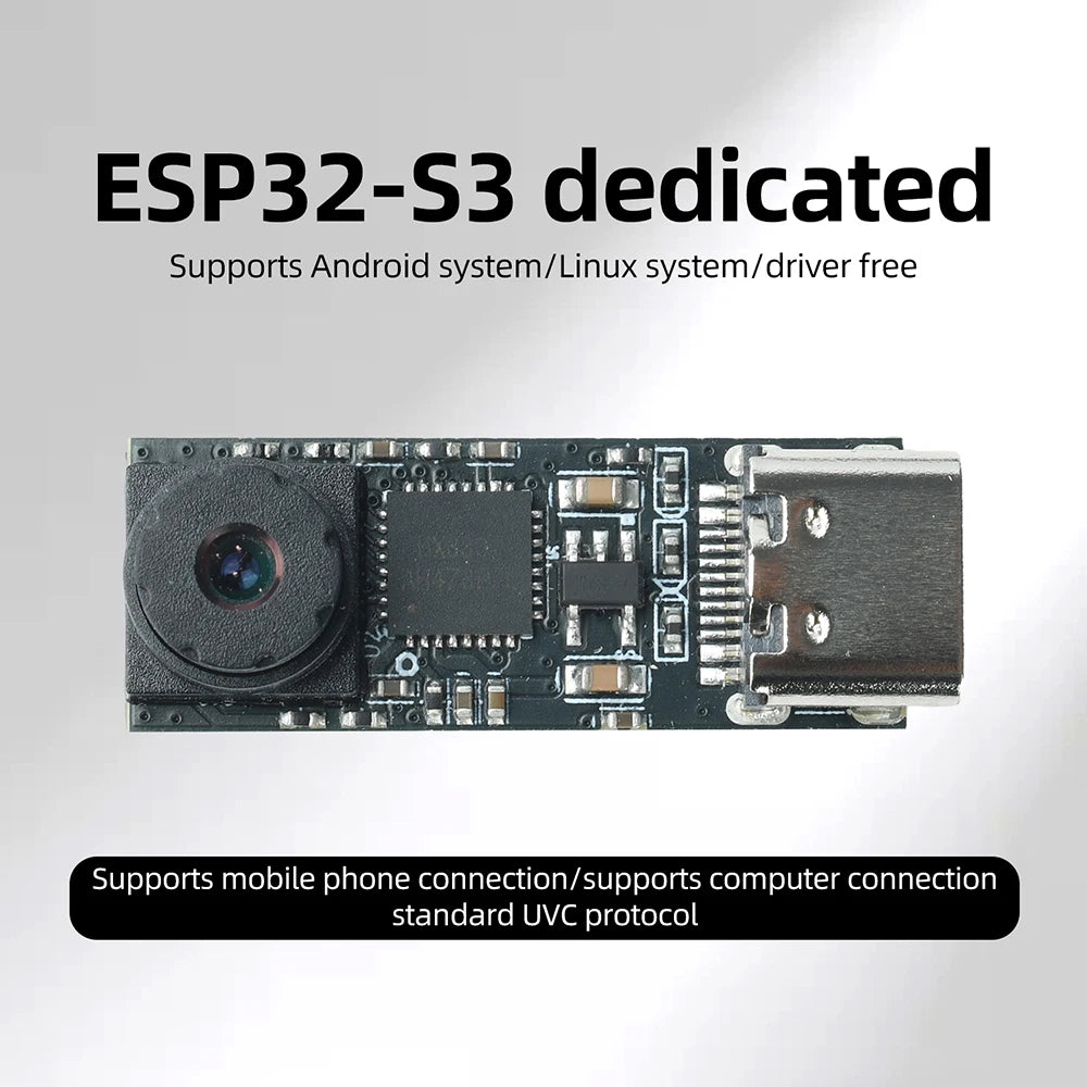 Gaqqee USB-C Camera Module ESP32-S3 | 720P 1MP 65° Wide-Angle