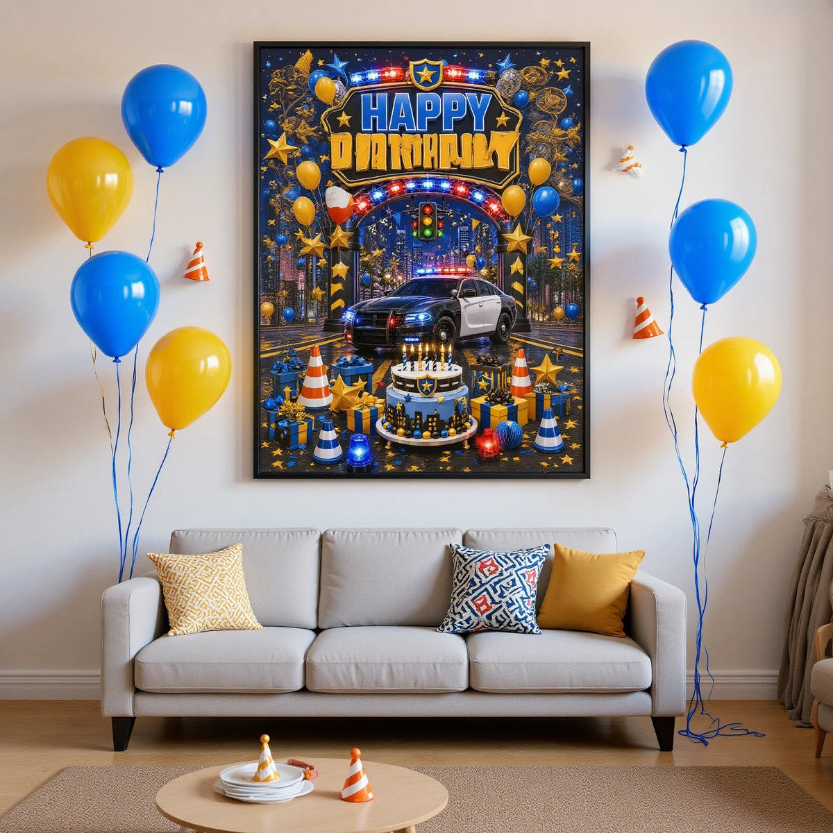 Cowboy Western Birthday Backdrop – Rustic Wooden Party Banner