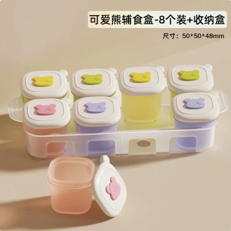 Silicone Baby Food Freezer Grid Mold & Ice Tray Storage Box