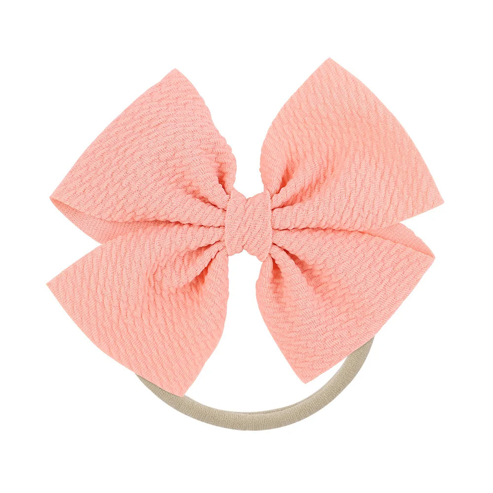 12-Pack Grosgrain Ribbon Hair Bows – Elastic Ponytail Holders