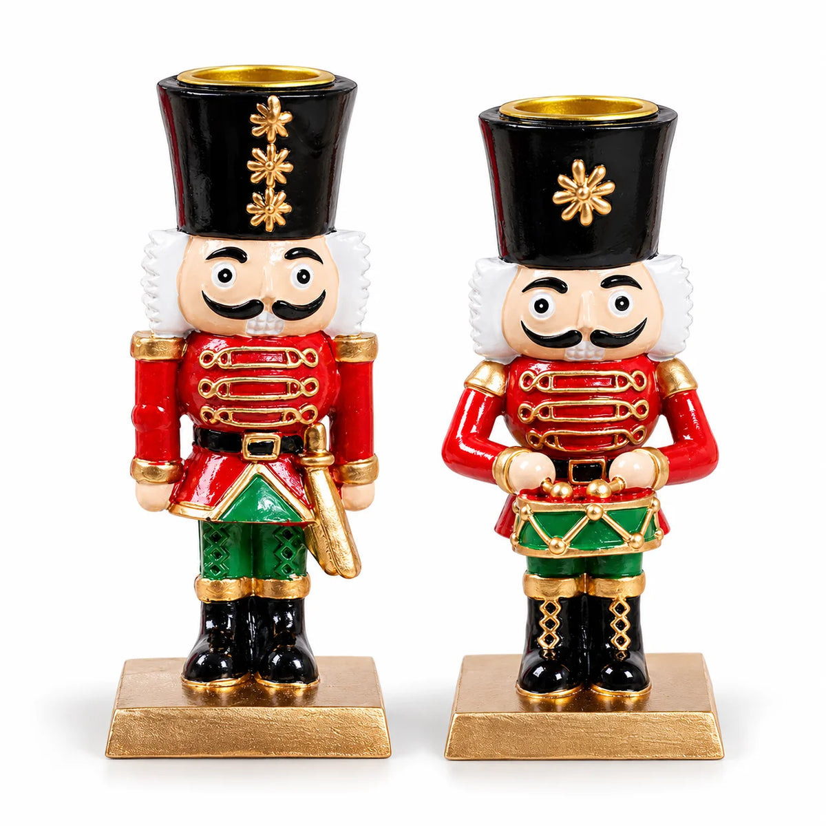 Christmas Nutcracker Candle Holder Resin Soldier Figurine