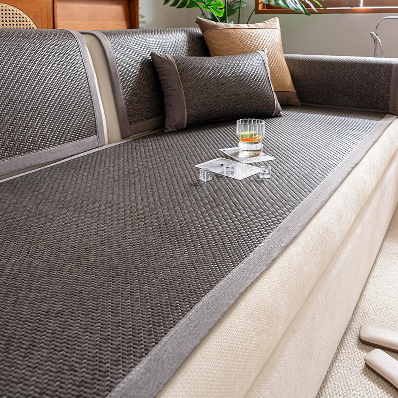 Ice Silk Bamboo Cooling Sofa Cushion – Anti-Slip Seat Mat
