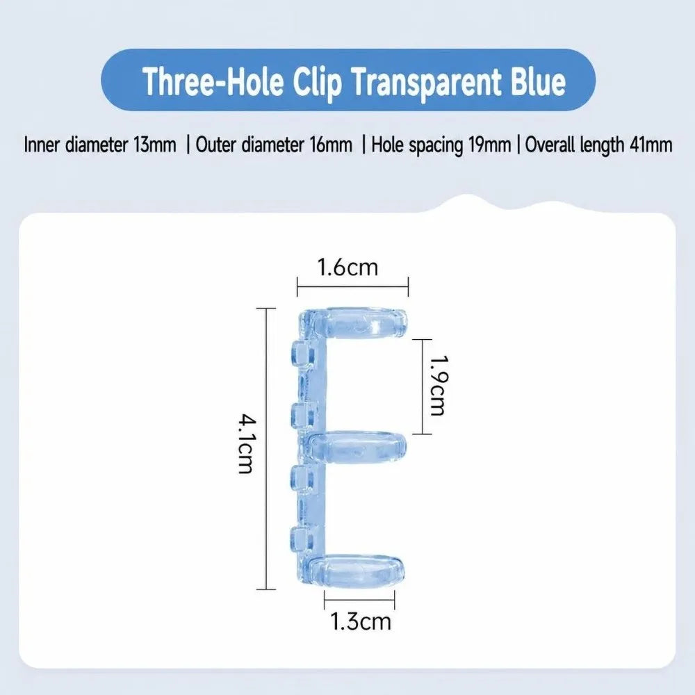 Transparent 3-Hole Plastic Loose Leaf Binder Rings – 7 Colors