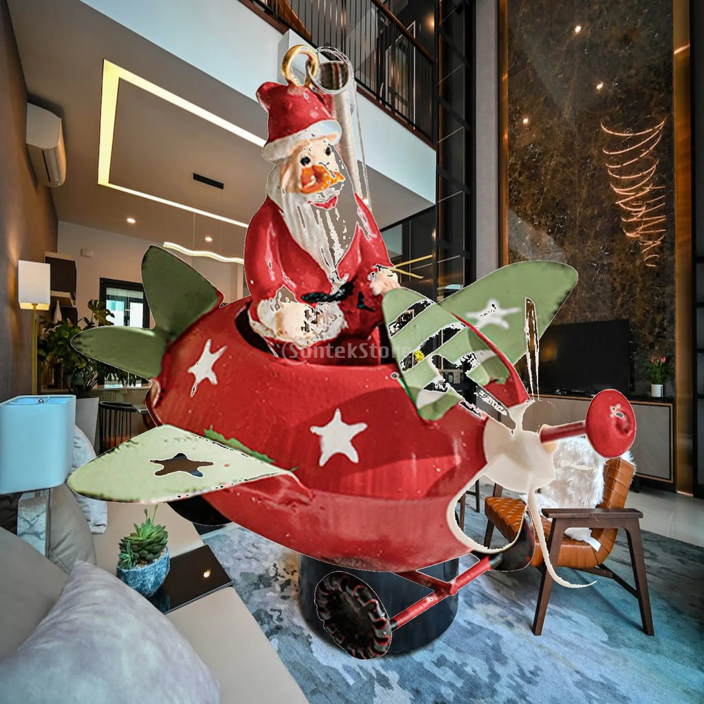 Iron Airplane Christmas Ornament – Hanging Aircraft Figurine