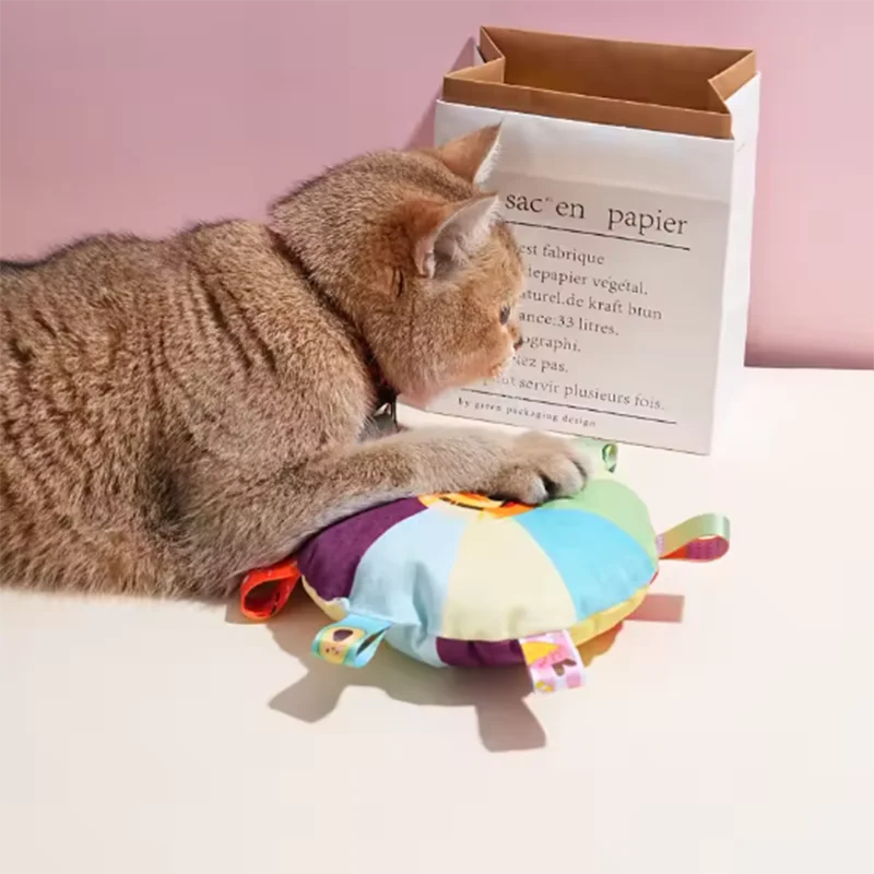 Hot Dog Plush Bell Chew Toy for Puppies & Small Dogs