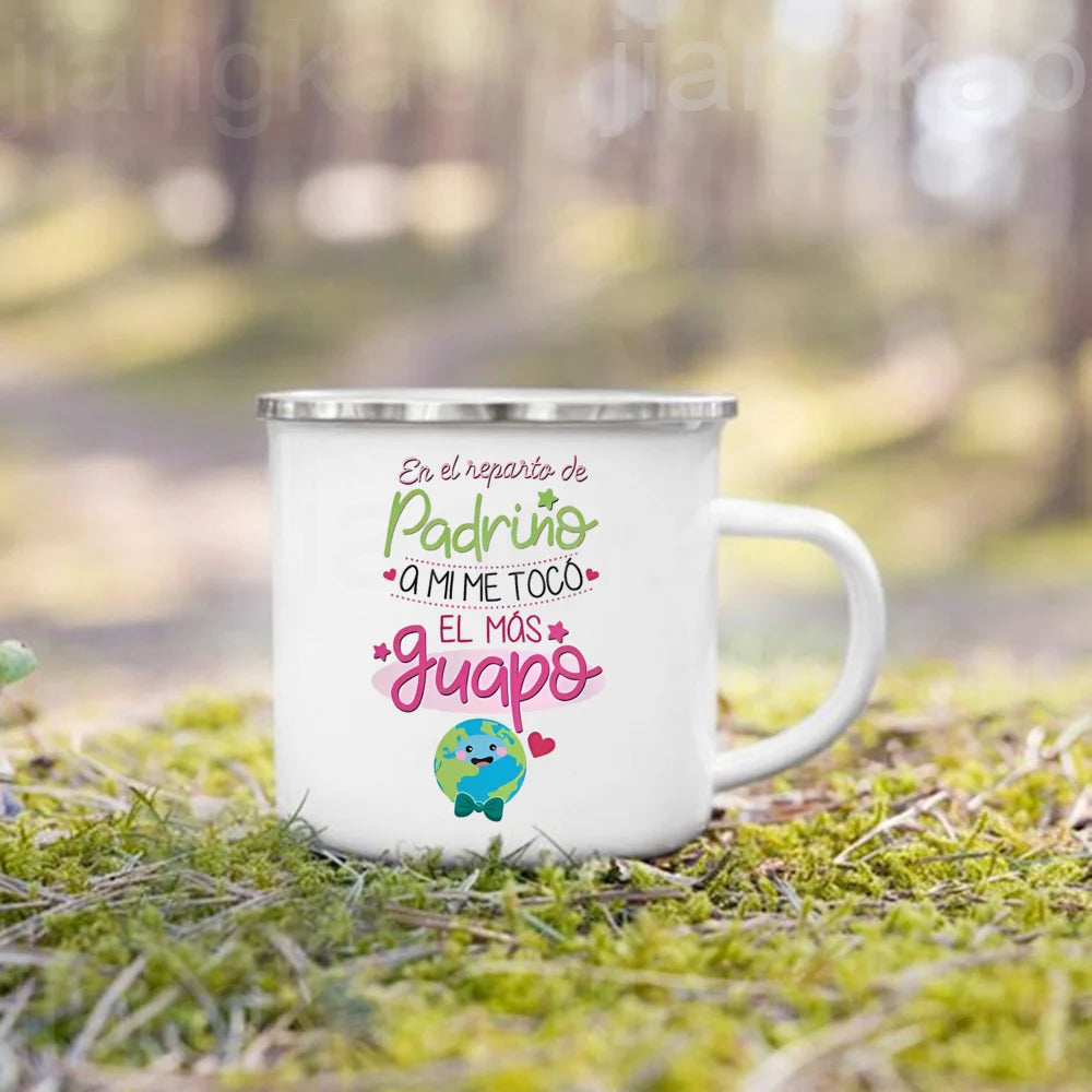 Best Godmother & Godfather Enamel Coffee Mug | Gift Idea