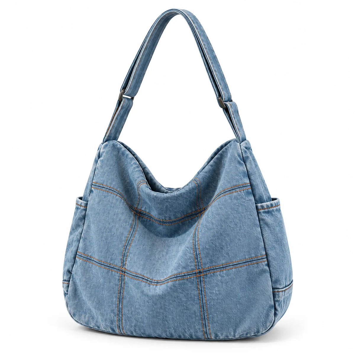 Large Capacity Denim Shoulder Crossbody Tote Bag for Women