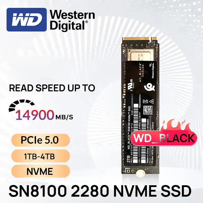 WD SN8100 PCIe 5.0 NVMe SSD 1TB/2TB/4TB – 14900MB/s M.2 2280