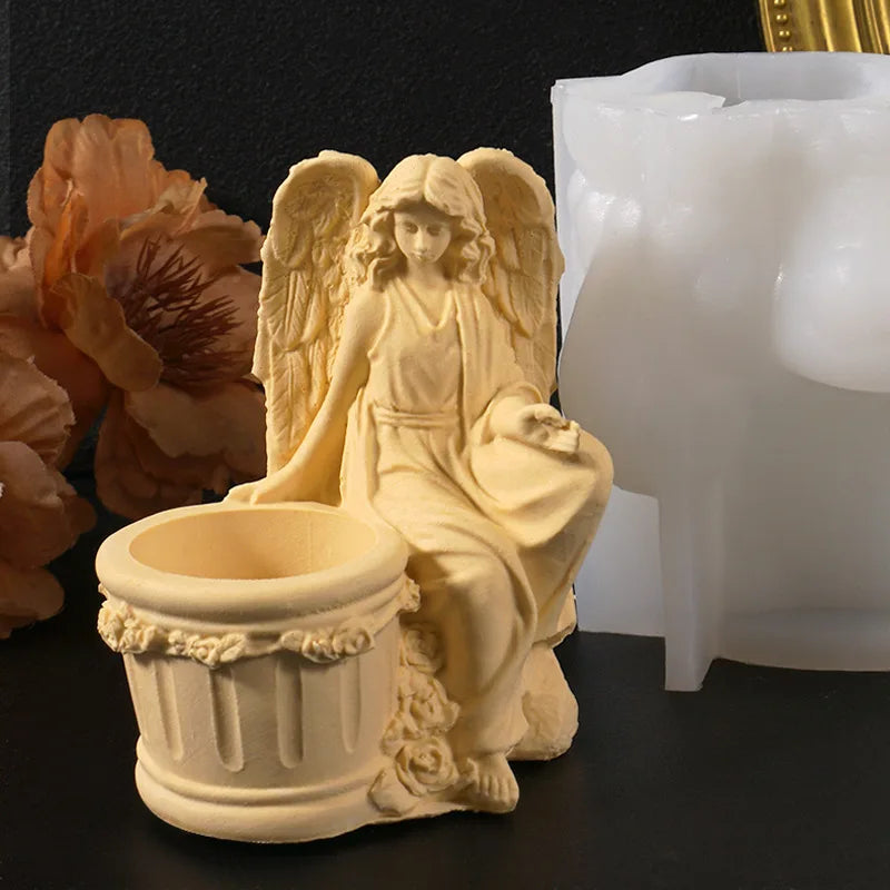 3D Angel Flower Pot Silicone Mold – Resin, Plaster & Concrete