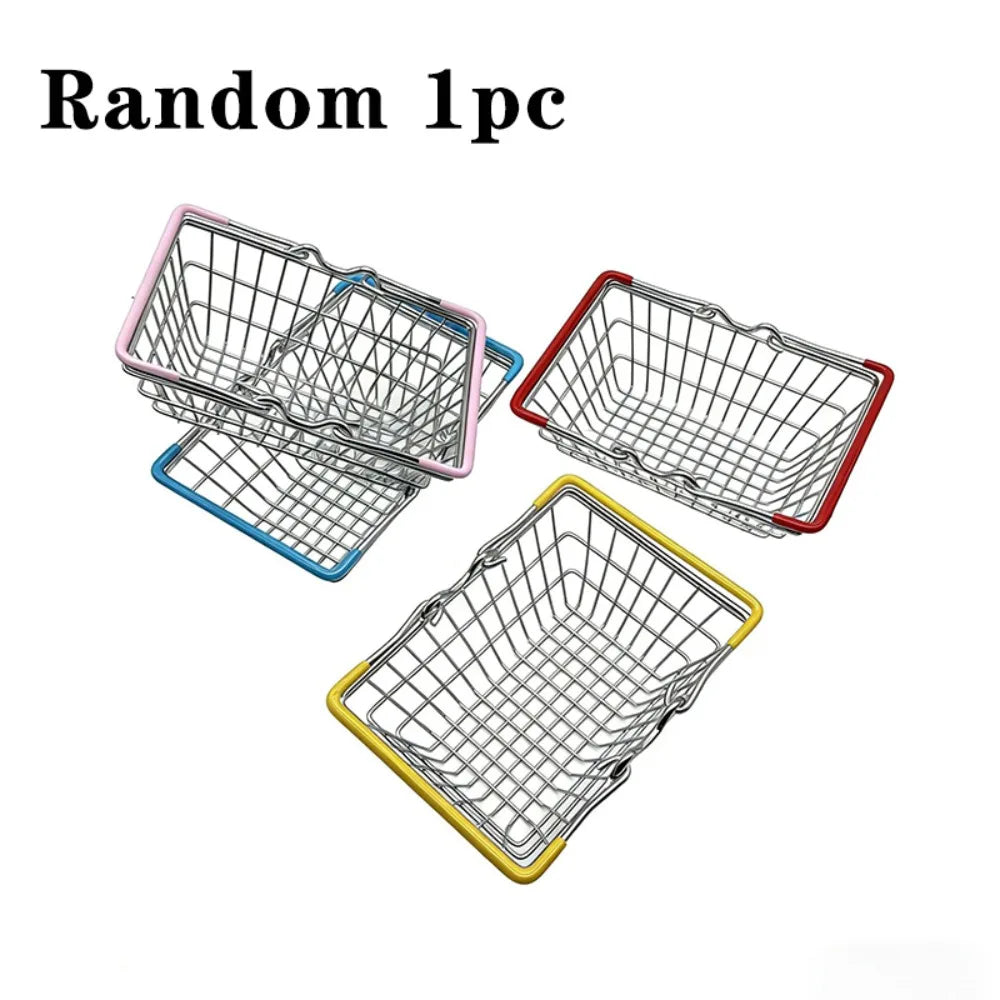 Metal Wire Mini Shopping Basket – Mesh Desk Organizer 2 Sizes