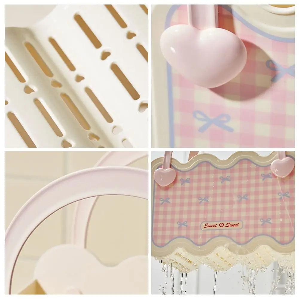 Heart-Shaped Stackable Shower Basket | Portable Bathroom Organizer