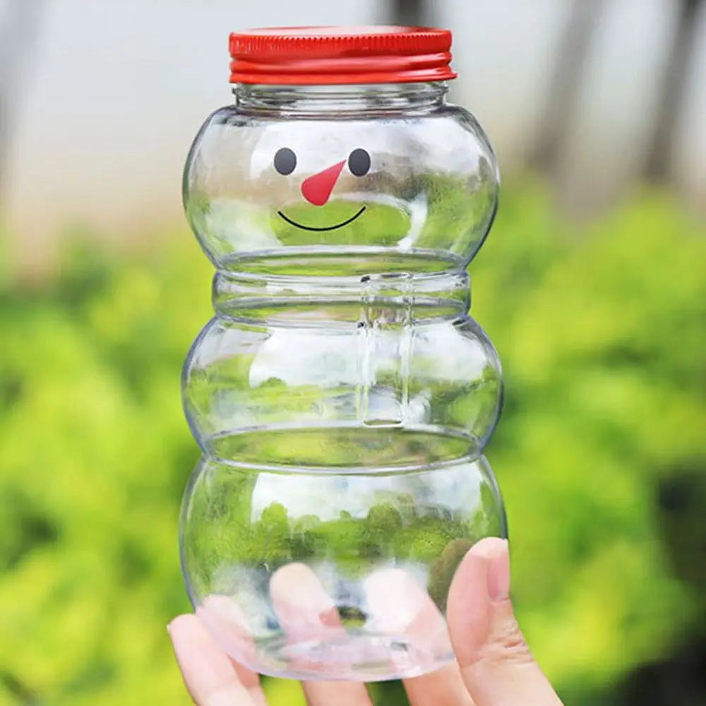 500ml Christmas Snowman Candy Jar – Festive PET Storage Bottle