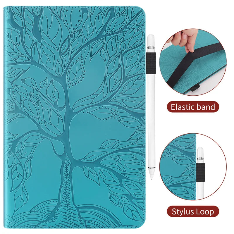 Xiaomi Pad 7 Case 11.2" Embossed Tree Flip Wallet Stand Cover