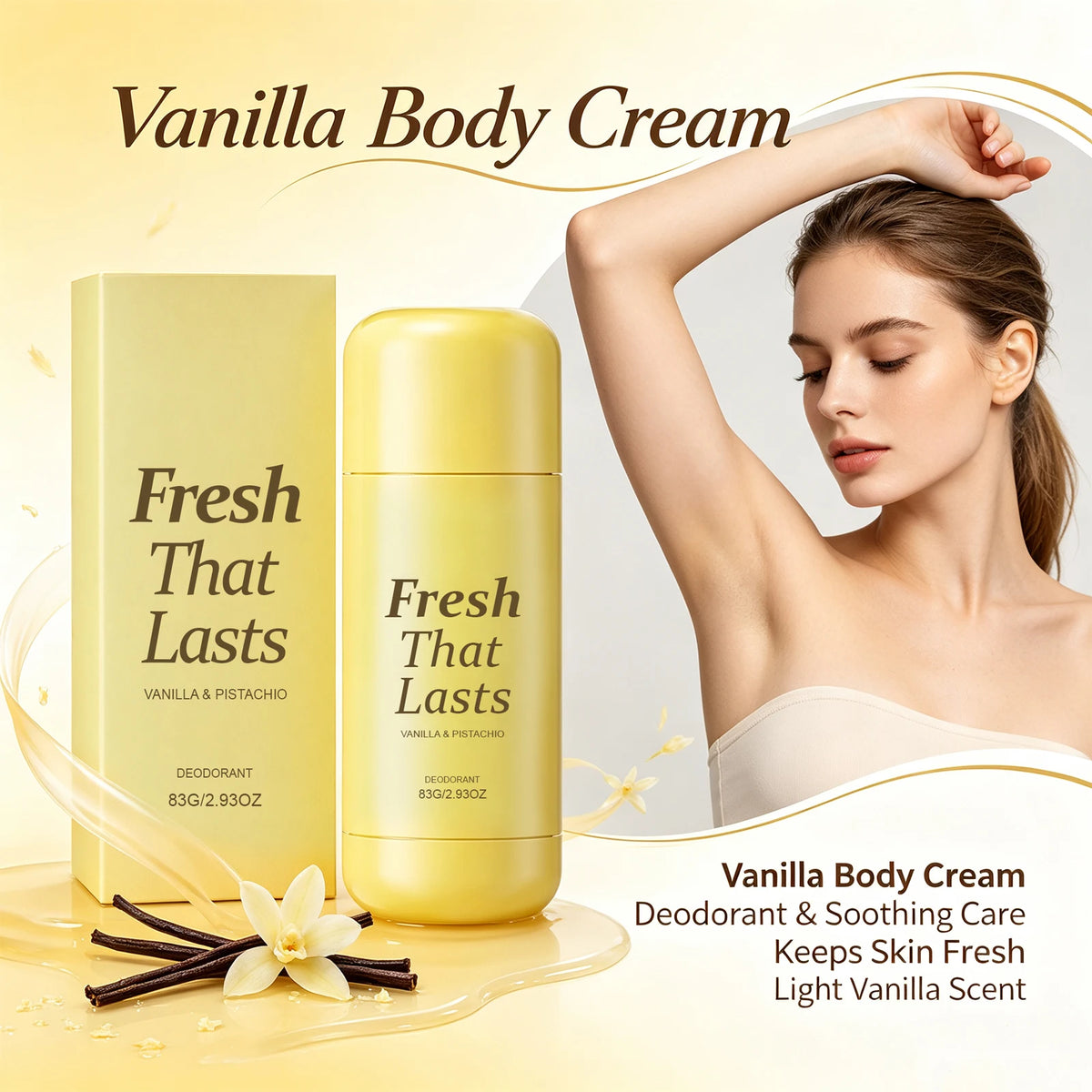 Vanilla Deodorant Stick – All-Day Freshness, Unisex