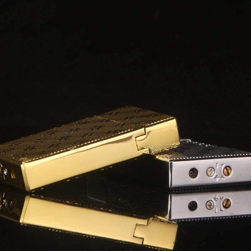 Oblique Grid Side-Slide Butane Lighter | Men's Gift