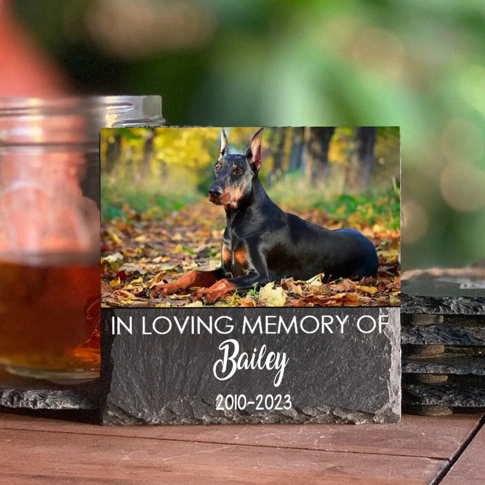 Personalized Pet Memorial Garden Stone with Custom Photo
