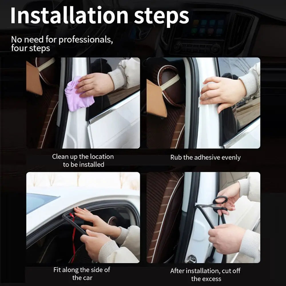 10m Silicone Car Door Seal Strip Weatherstrip Double Layer