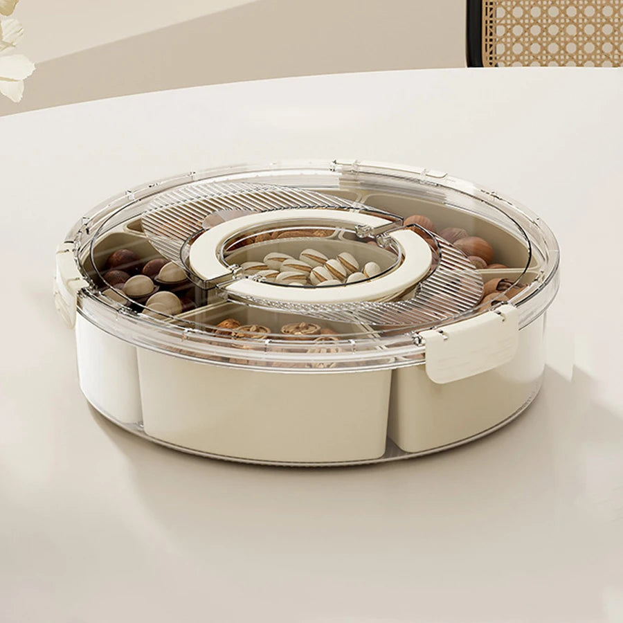 NIFTY Rotating Divided Serving Tray with Lid & Handle